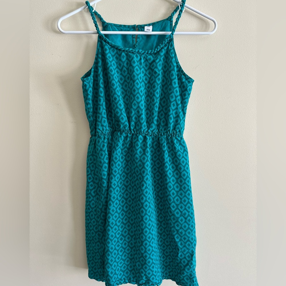 Old Navy Teal Patterned Sleeveless Dress